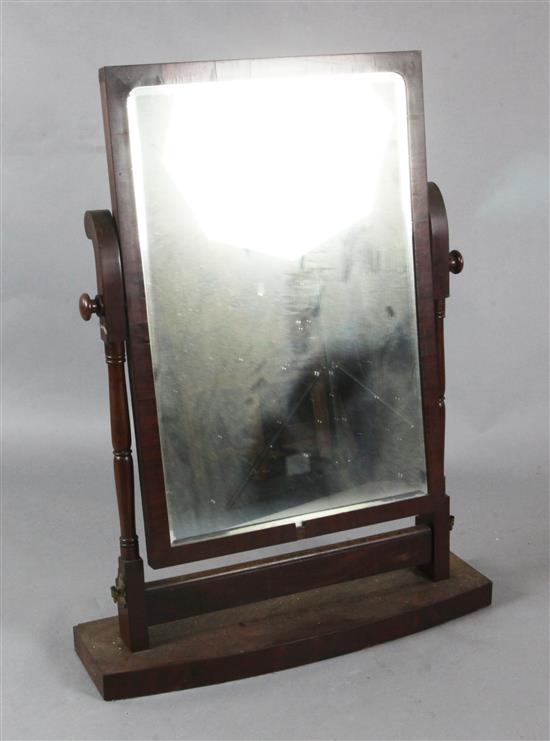 A Victorian mahogany toilet mirror 2ft 7in. H. 3ft 5in.